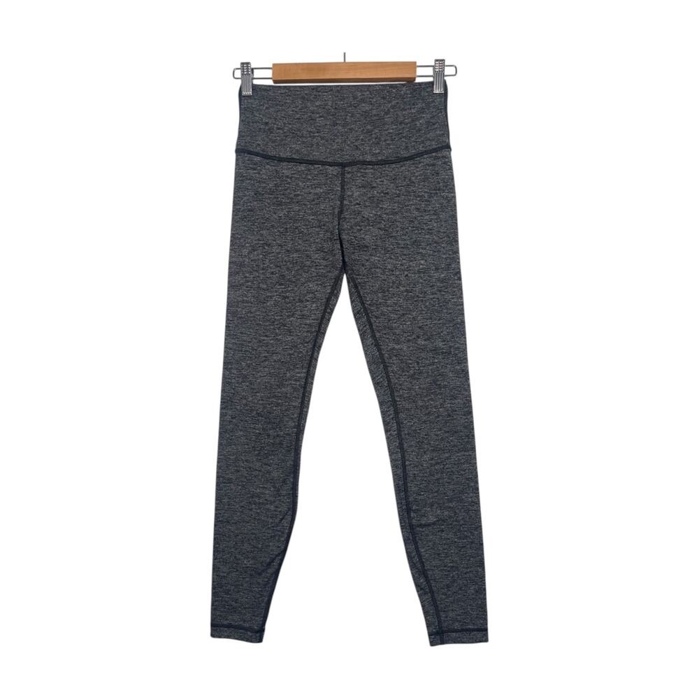 Lululemon Wonder Under High Rise Tight Womens 8 Gray Space Dye Yoga Pants Gym